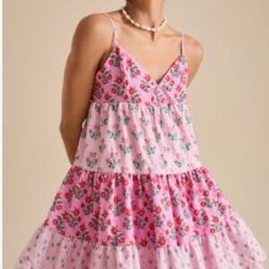 ISO Altar’d State Pink Floral Tiered Spaghetti Strap Sundress size XS